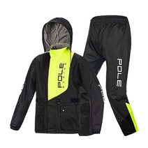 폴레이싱 난시 고급형 레인 자켓 상하의 + 더스트백 세트, C타입 네온