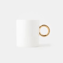 풋타콤마 골드링 머그컵 250ml, 화이트, 1개