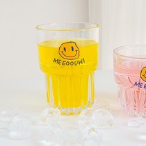 루비코코 스마일 유리 온더락잔 350ml L, 혼합색상, 1개