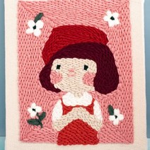 생활의지혜 펀치니들 프랑스 자수 만들기 재료 세트, 1세트, 65 꽃배경소녀