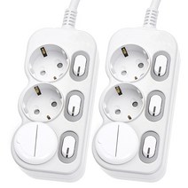 에코파워탭 국산 LED 개별 멀티탭 3구 EPM-L203 + 안전커버, 2.5m, 2개
