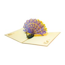 이음드림 공작새2 입체 팝업카드 + 봉투, 검은색, 1개