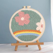 생활의지혜 펀치니들 프랑스 자수 DIY 취미 키트, 1세트, 10 꽃무지개