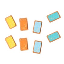 테드브라운 가죽 책갈피 S 4종 세트, 주황색, 노랑색, 하늘색, 청록색, 2세트