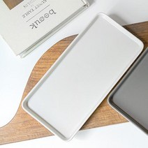 더가온 도자기 직사각 접시, 크림, 1개