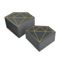 다이아몬드 꽃 선물 포장 상자 소 + 대 세트, 그레이