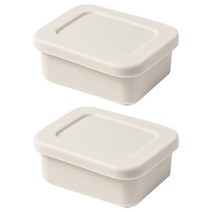 키친팩토리 파스텔 실리콘 사각 밀폐용기 아이보리 150ml, 2개, 단품