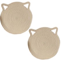 양손컴퍼니 고양이 테이블 매트 2p, 베이지, 30cm