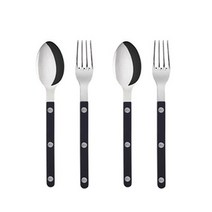 사브르 비스트로 티스푼 + 케이크 포크 세트, 블랙, 티스푼 2p + 케이크 포크 2p