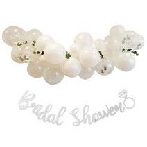 올리브파티 벌룬 클라우드 브라이덜샤워 세트, 화이트실버, 1세트