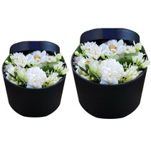 원형 선물 포장 박스 소 + 대 세트, 블랙, 1세트