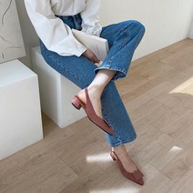 사각장식 스웨이드 슬링백 3cm