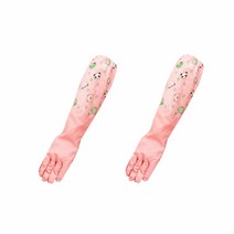 제이알유 긴 고무장갑 좌우세트 판다 고무줄, 핑크, 1개