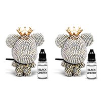 디씨네트워크 차량용 큐빅 곰돌이 방향제 화이트 2p + 오일 블랙체리 + 클립 3cm, 1세트