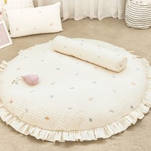 에시앙 유아용 모데즈 누빔 자수 프릴 원형러그 놀이매트, 우주