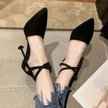 페이퍼먼츠 투라인 스트랩 스웨이드 하이힐 7cm 00311