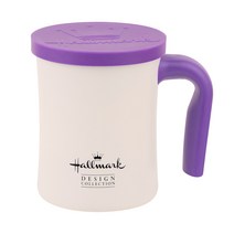 홀마크 티투스 보온보냉 스테인레스 머그컵 450ml, 아이보리(머그컵), 퍼플(뚜껑), 1개