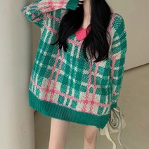 비비에모 여성용 비비드컬러 레임 루즈핏 니트 티셔츠 00618