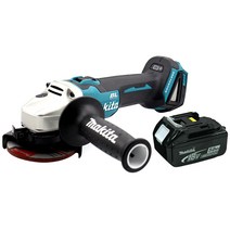 마끼다 18V 충전 무선 10.16cm 앵글 그라인더 베어툴 BL모터 DGA404Z + 5.0Ah 배터리 BL1850B, 1개