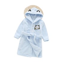 스타빈 아동용 패턴 후드 목욕가운 120호, 블루캣