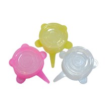 캔따 반려동물 만능 습식사료 간식 캔 실리콘 덮개 6.5cm 3종 세트, 혼합색상, 1세트