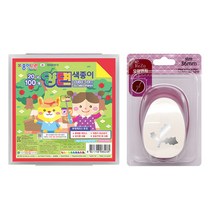 포코스 ReZo 모양펀치 R-36 + 종이나라 양면 색종이 10종 x 10p + 케이스, 1세트, 홀리