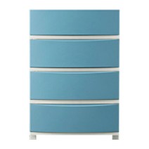 아이리스 심플 코로네 체스트 4단 플라스틱 서랍장 CLN-544, 블루, 1개