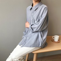 페이퍼먼츠 여성용 모던 반라인 긴팔 셔츠 01140