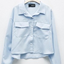 비엔엑스 여성용 카라넥 빅 포켓 데일리 셔츠 BT4BL018L0