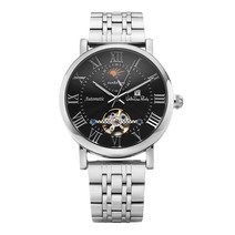 발렌티노루디 남성용 오토매틱 메탈 시계 VR6525BKWT + 디버클 가죽밴드