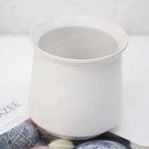 도시정원 모던 원턱 화분 + 받침 세트, 화이트