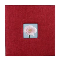 페이토 가족 사진 추억 린넨 표지 앨범 28 x 28 cm, 레드, 20매