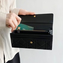 핑크백 네로 가죽 퀼팅 장지갑