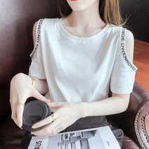 풍깍쟁이 여성용 슈퍼 핫 위쉬 오프 숄더 반팔 티셔츠