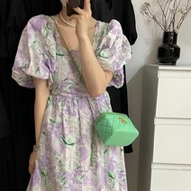 페이퍼먼츠 스퀘어넥 빈티지 화려한 플라워 원피스 01839