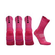 33C 육각패턴 스포츠 농구양말 4족 세트, 08 분홍색