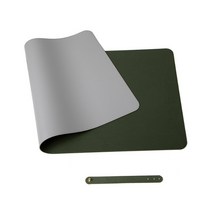 피삼십일 논슬립 가죽 데스크 매트 양면, 실버 + 딥그린