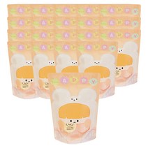 도나앤데코 도나와 친구들 PET 스탠드 지퍼백 18 x 25 cm, happy 오렌지, 20개