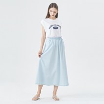 BNX 허리 밴딩 플레어 코튼 데님 스커트 BU1SK010L0