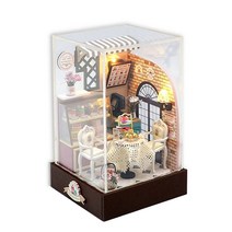 아디코 DIY 미니어처 스페셜 키트3 케익카페 + 강화 아크릴 케이스, 혼합색상