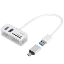 유니콘 A타입 C타입 겸용 USB 3.0 허브 멀티포트 카드리더기, 혼합색상, TH-500CR