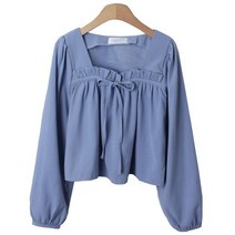 스커렌 프릴 셔링 퍼프 긴팔 블라우스 cpbl4766k27