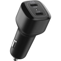 슈피겐 USB PD C타입 2포트 65W 차량용 고속충전기, PC2000, 블랙