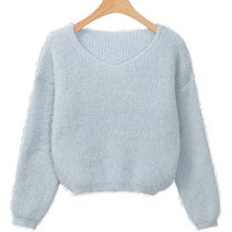 레몬소울 여성용 펠링 브이넥 니트티