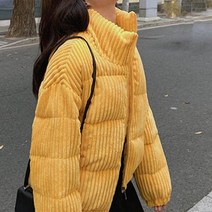 메이첼 여성용 코듀로이 볼륨핏 숏 패딩 자켓 00386