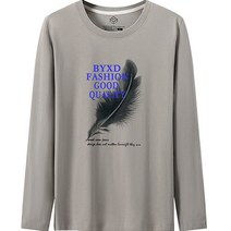 남성용 굿 살랑 깃털 봄가을 캐주얼 긴팔 티셔츠