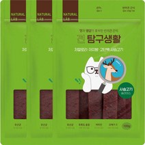 네츄럴랩 강아지 견탐구생활 슬라이스 간식 100g, 사슴고기, 3개