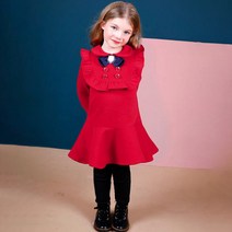 젤리스푼 여아용 New 프릴 소녀 기모 원피스