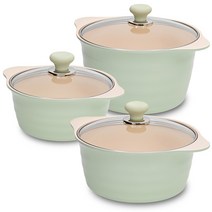 OSLO 인덕션 허브 냄비세트 3종, 양수냄비 20cm + 양수냄비 24cm + 곰솥냄비 26cm, 혼합색상