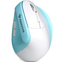 긱스타 무선 다중 멀티페어링 무소음 버티컬 마우스, VF150, 블루